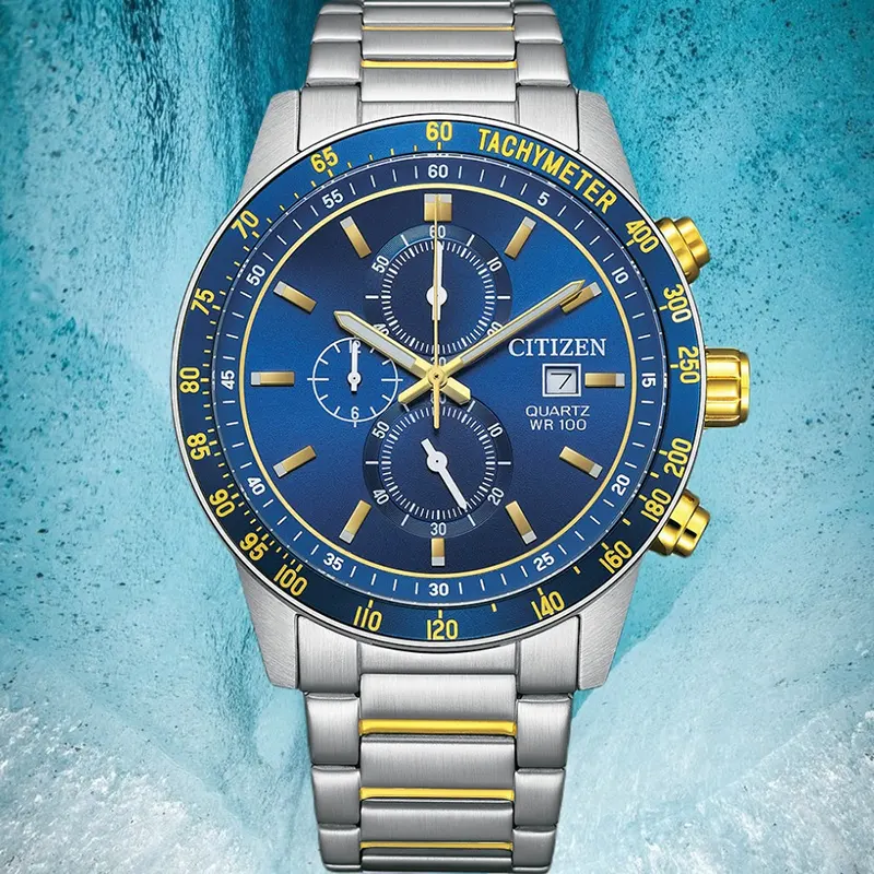 Citizen Chronograph Tachymeter Bezel Blue Dial Men's WAtch- AN3684-59L